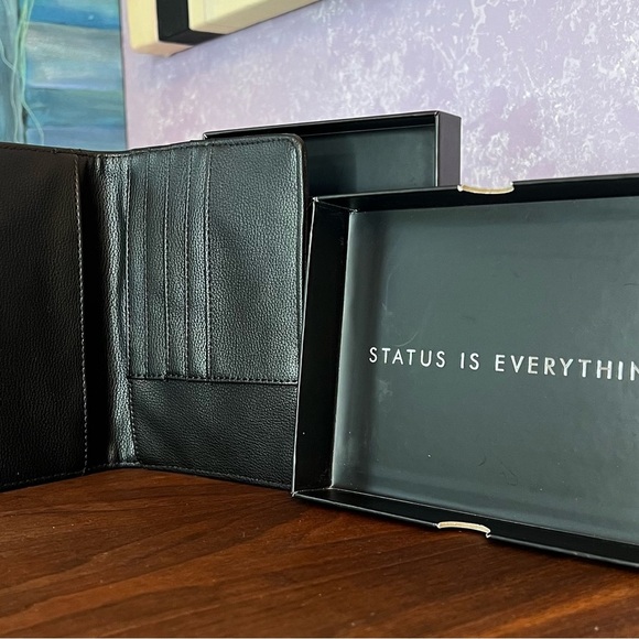 GUESS Black Pebble Leather Passport Cover - Picture 2 of 8